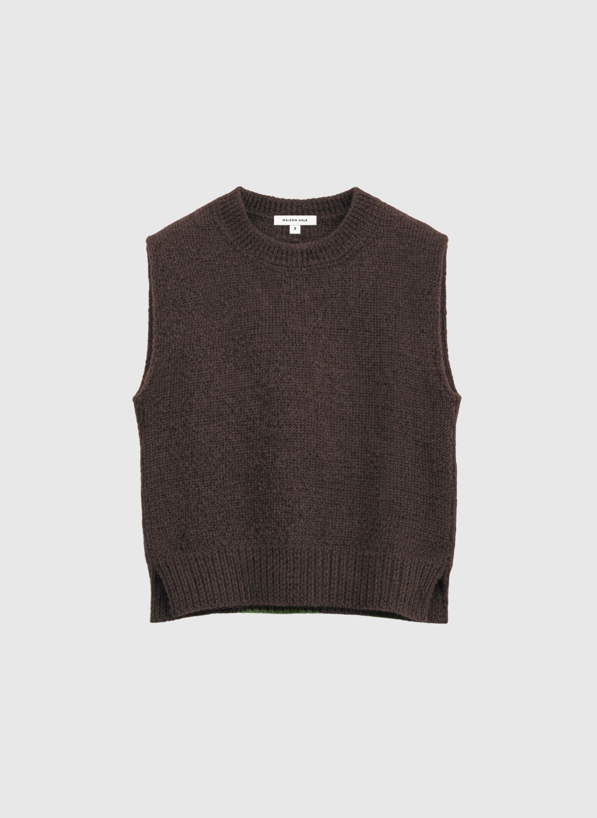 Maison Anje Blissy Strickweste Wood Mohair Damen braun
